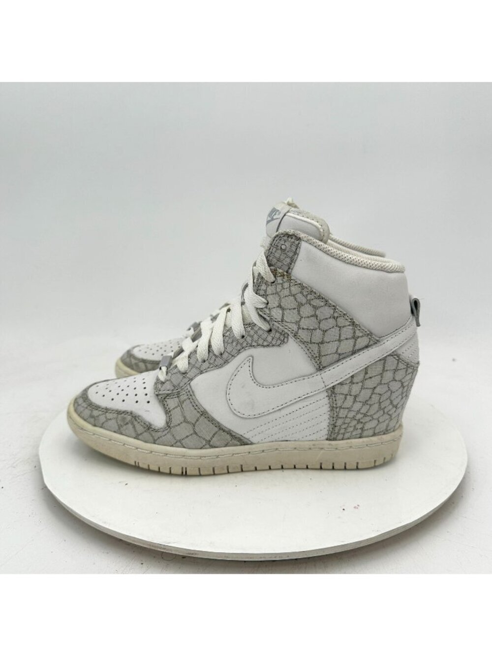 Nike Dunk Sky Hi Women Size 7.5 747283-994 Light Grey White Wedges Shoes